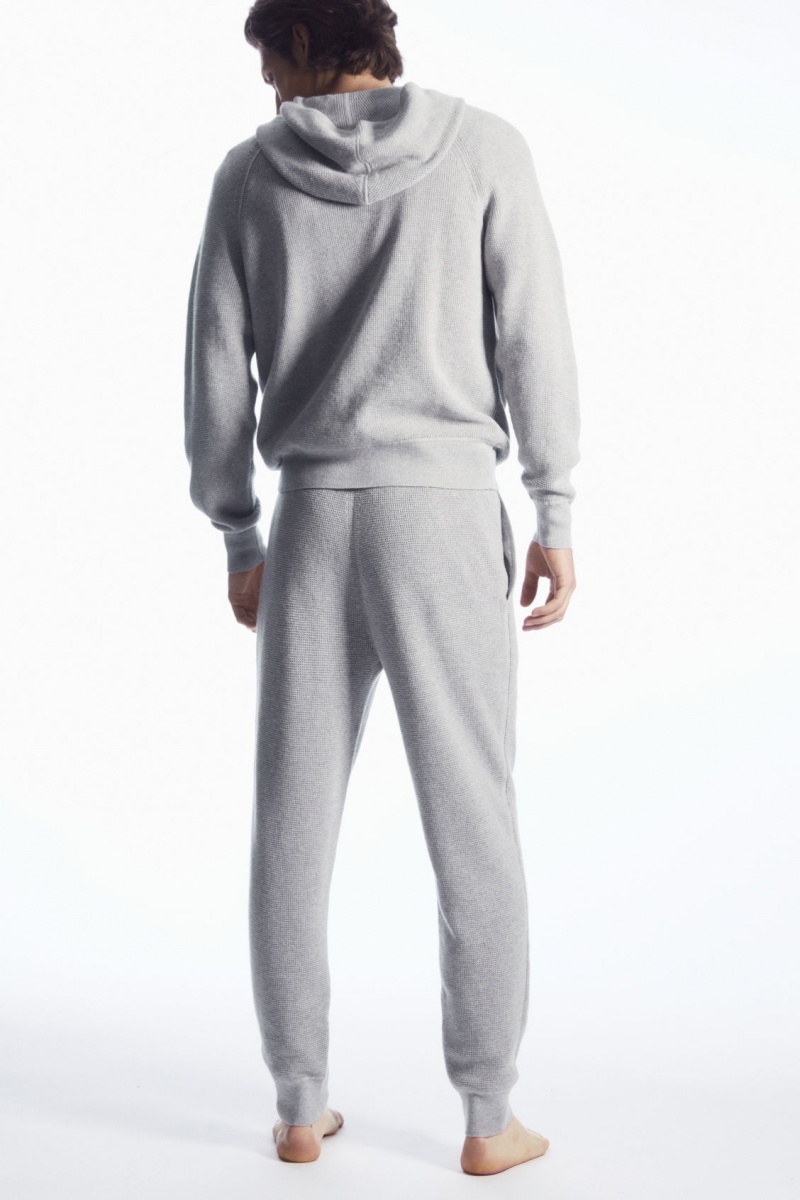 Pánské Jogger Kalhoty COS Waffle-Knit Cashmere-Blend Šedé | WXBR-89702