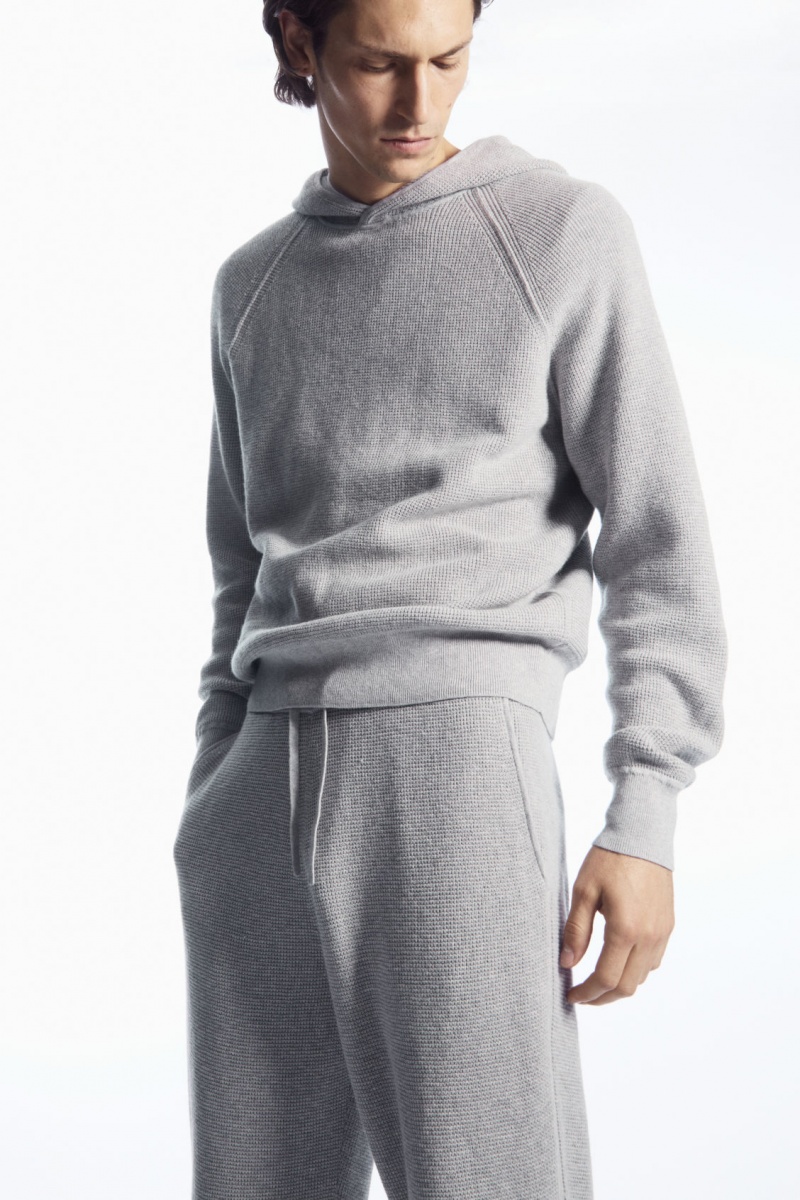 Pánské Jogger Kalhoty COS Waffle-Knit Cashmere-Blend Šedé | WXBR-89702