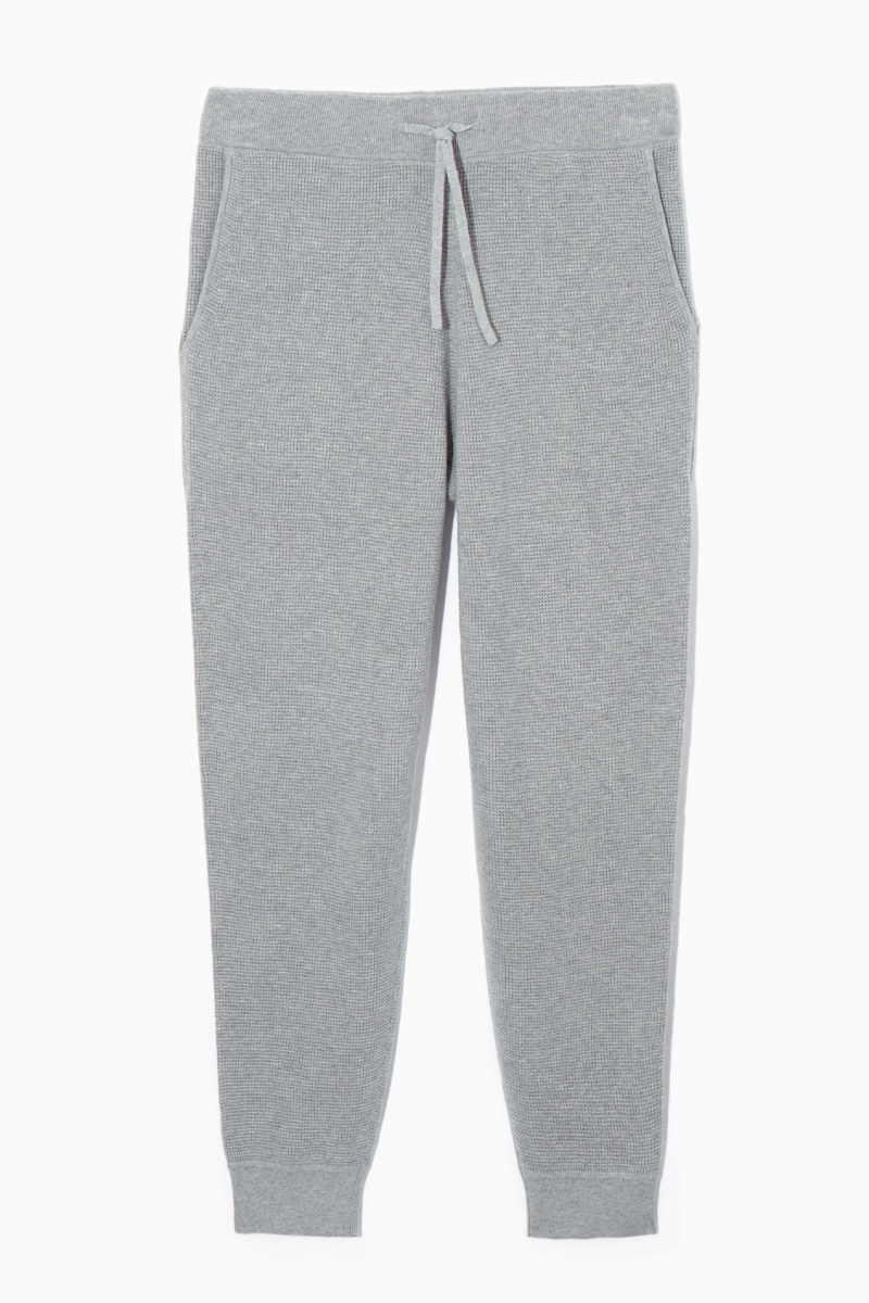 Pánské Jogger Kalhoty COS Waffle-Knit Cashmere-Blend Šedé | WXBR-89702