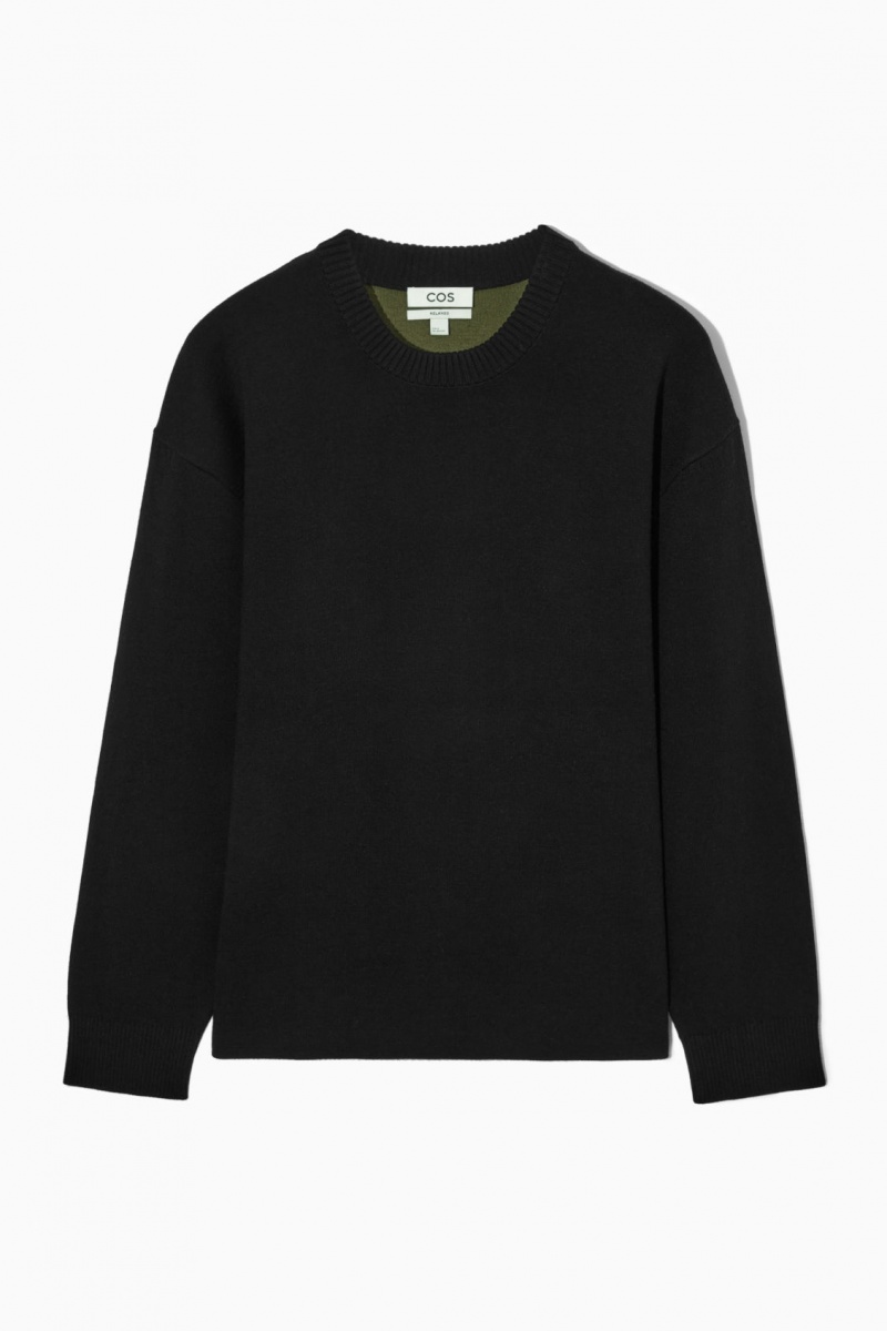 Pánské Jumpers COS Double-Faced Merino Vlna Černé | KCZX-23950