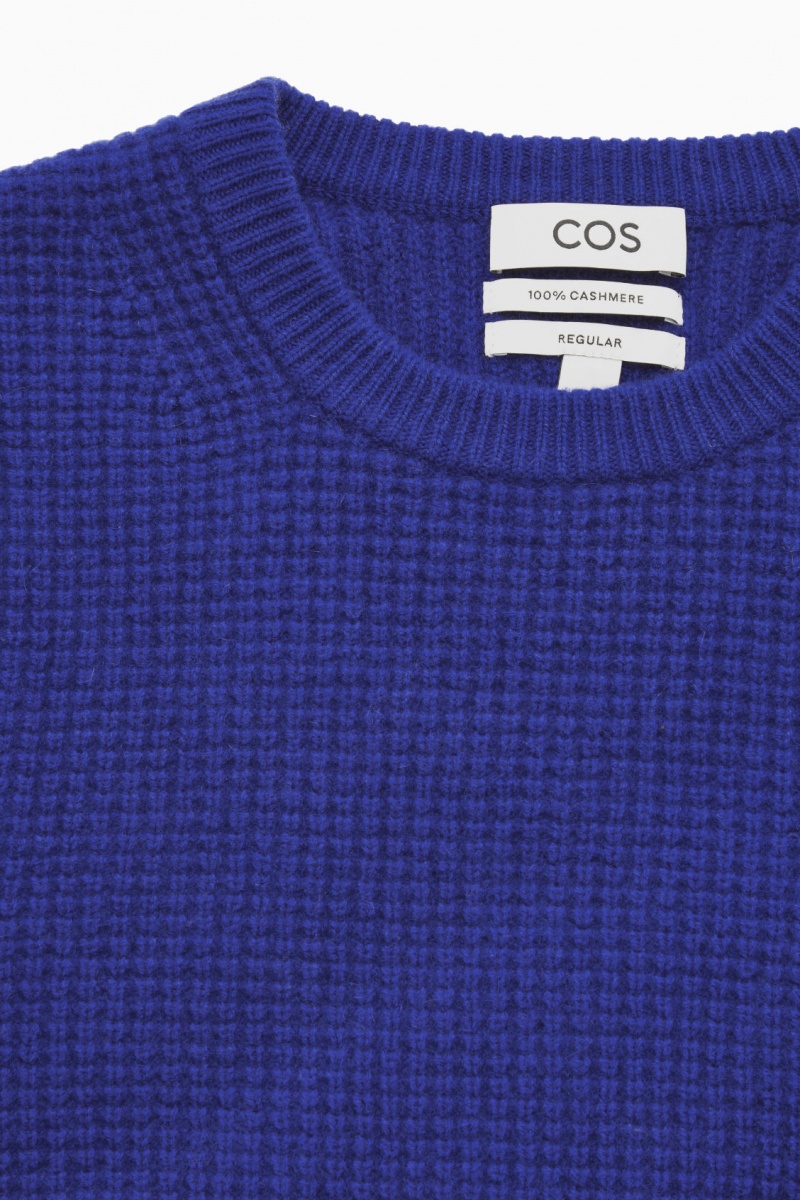 Pánské Jumpers COS Waffle-Knit Pure Cashmere Světle Blankyt | SPDZ-89534