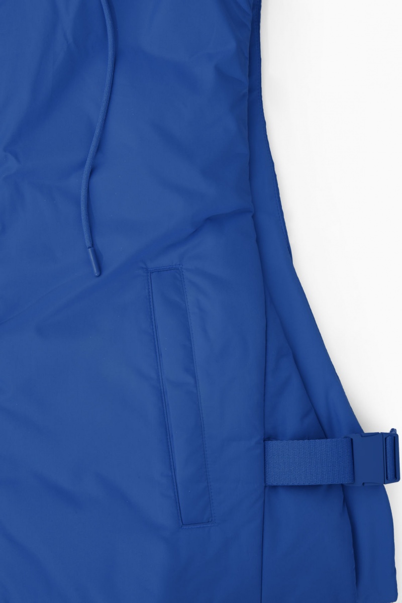 Pánské Kabáty COS Buckled-Side Polstrovaný S Kapucí Gilet Světle Blankyt | SWLX-02548