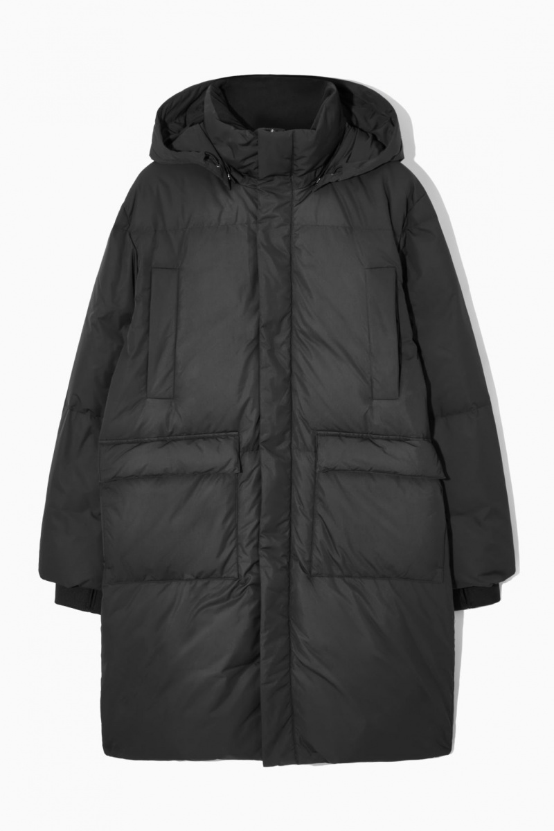 Pánské Kabáty COS Recycled-Down Puffer Černé | GWFT-81624