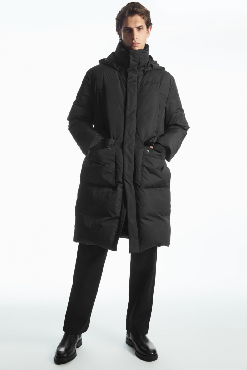 Pánské Kabáty COS Recycled-Down Puffer Černé | GWFT-81624