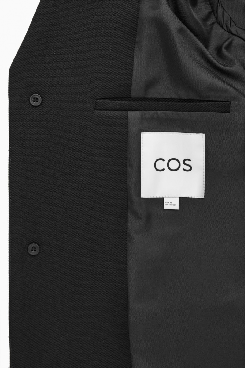 Pánské Kabáty COS Regular-Fit Twill Černé | DCRE-24813