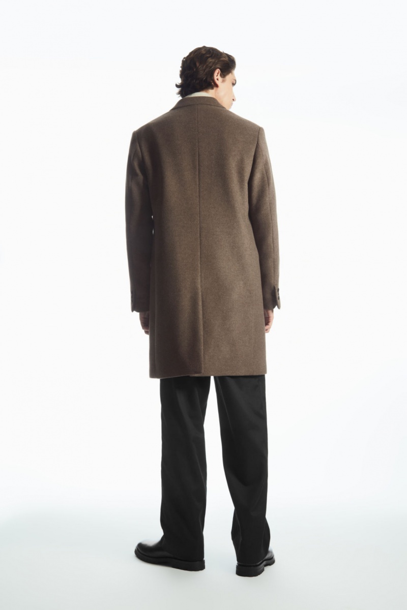 Pánské Kabáty COS Regular-Fit Vlna-Blend Hnědé | GPMZ-51379