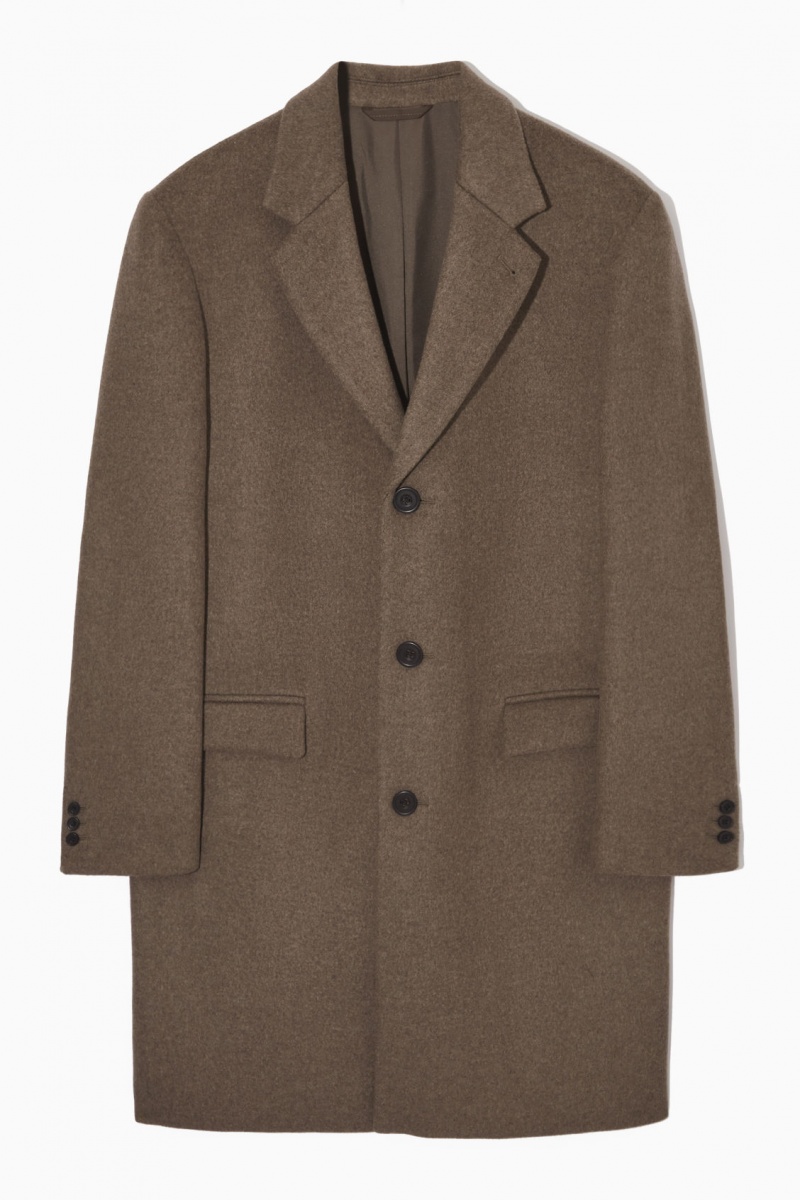 Pánské Kabáty COS Regular-Fit Vlna-Blend Hnědé | GPMZ-51379