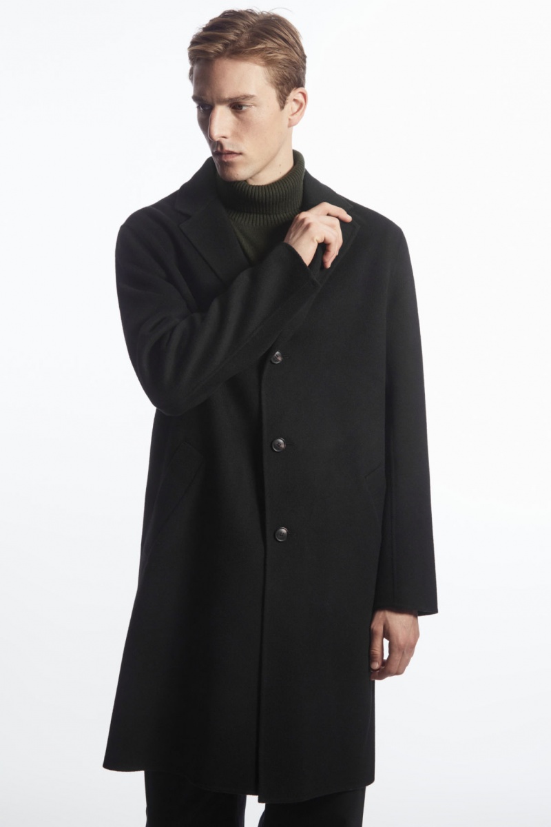 Pánské Kabáty COS Relaxed-Fit Double-Faced Vlna Černé | QRIZ-62913