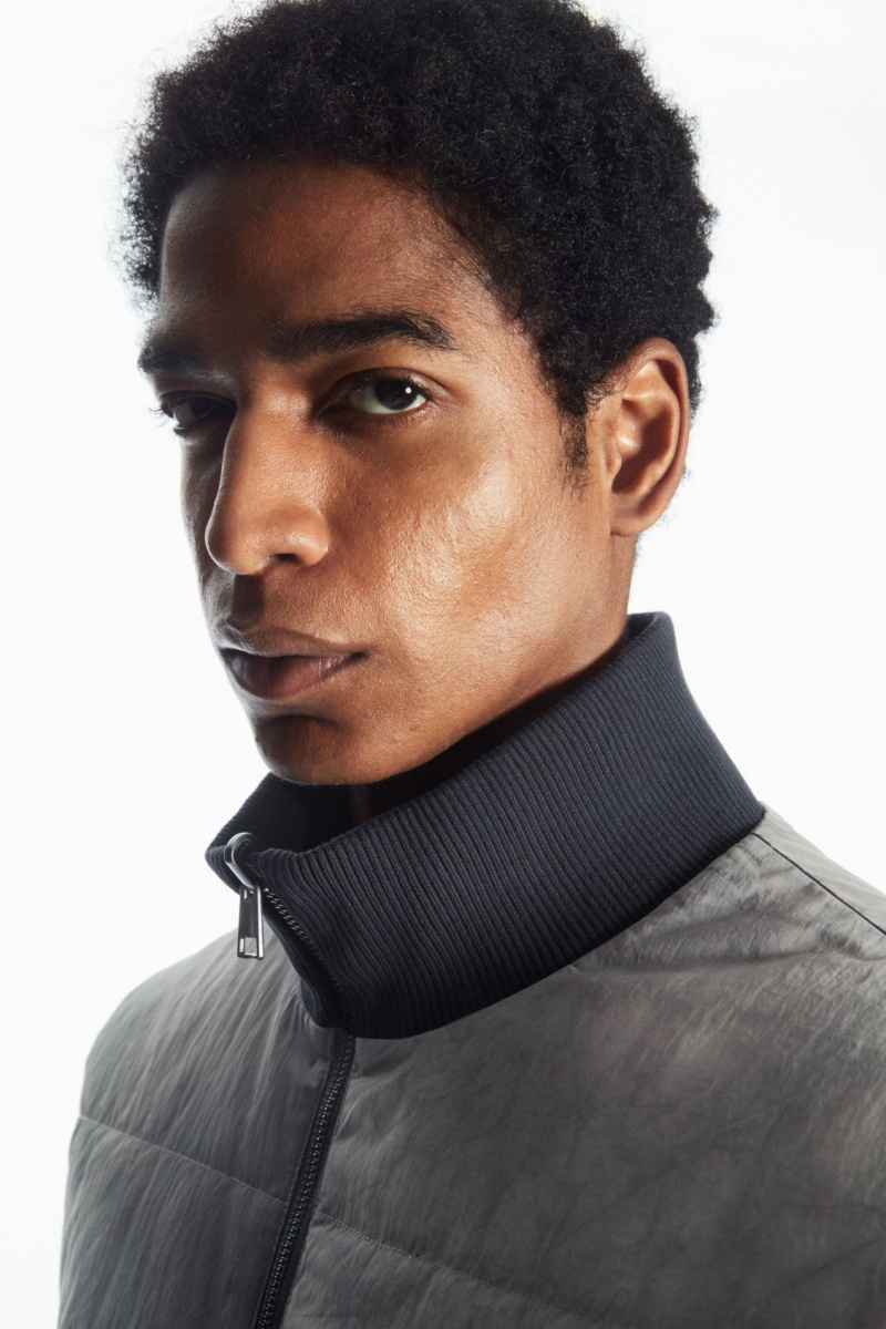Pánské Kabáty COS Reversible Polstrovaný Utility Gilet Šedé Tmavě Blankyt | UMKO-67540