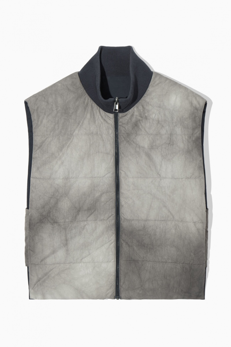 Pánské Kabáty COS Reversible Polstrovaný Utility Gilet Šedé Tmavě Blankyt | UMKO-67540