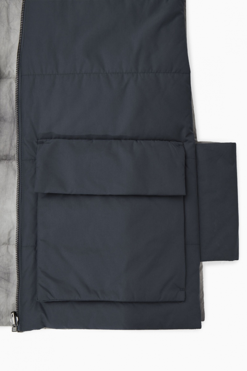 Pánské Kabáty COS Reversible Polstrovaný Utility Gilet Šedé Tmavě Blankyt | UMKO-67540