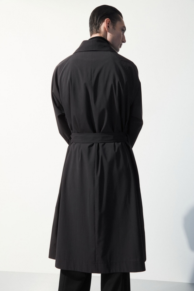 Pánské Kabáty COS The Technical Vlna-Blend Trench Tmavě Zelene | DFLB-96351