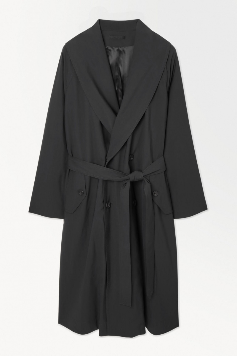 Pánské Kabáty COS The Technical Vlna-Blend Trench Tmavě Zelene | DFLB-96351