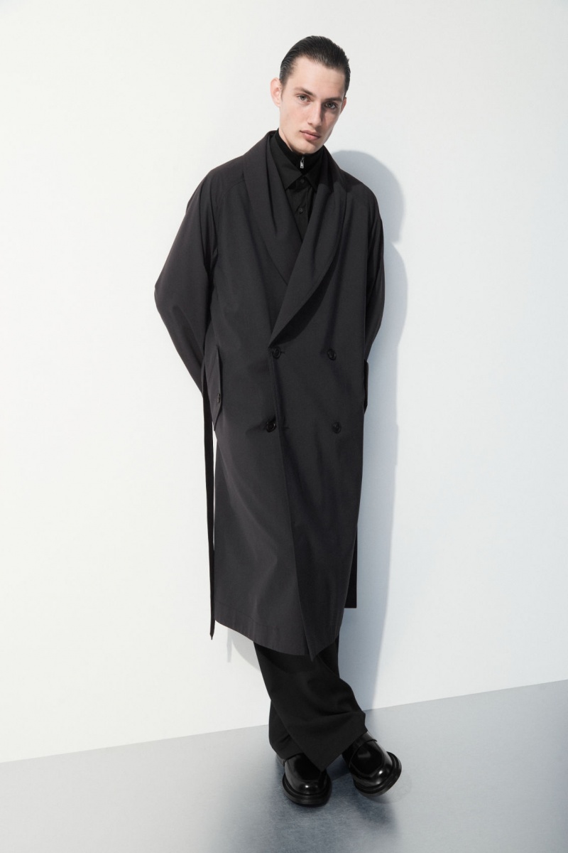 Pánské Kabáty COS The Technical Vlna-Blend Trench Tmavě Zelene | DFLB-96351