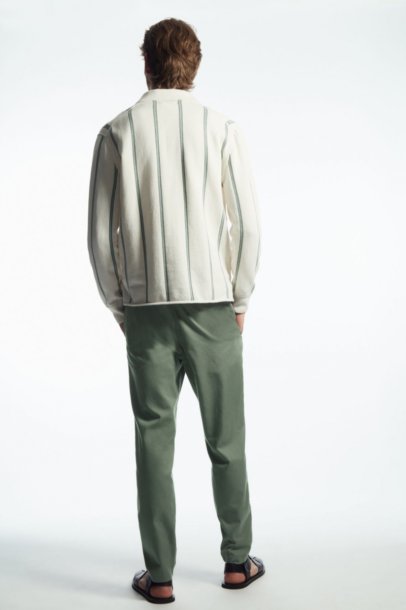 Pánské Kalhoty COS Elasticated Tapered Twill Zelene | ZOUT-68217