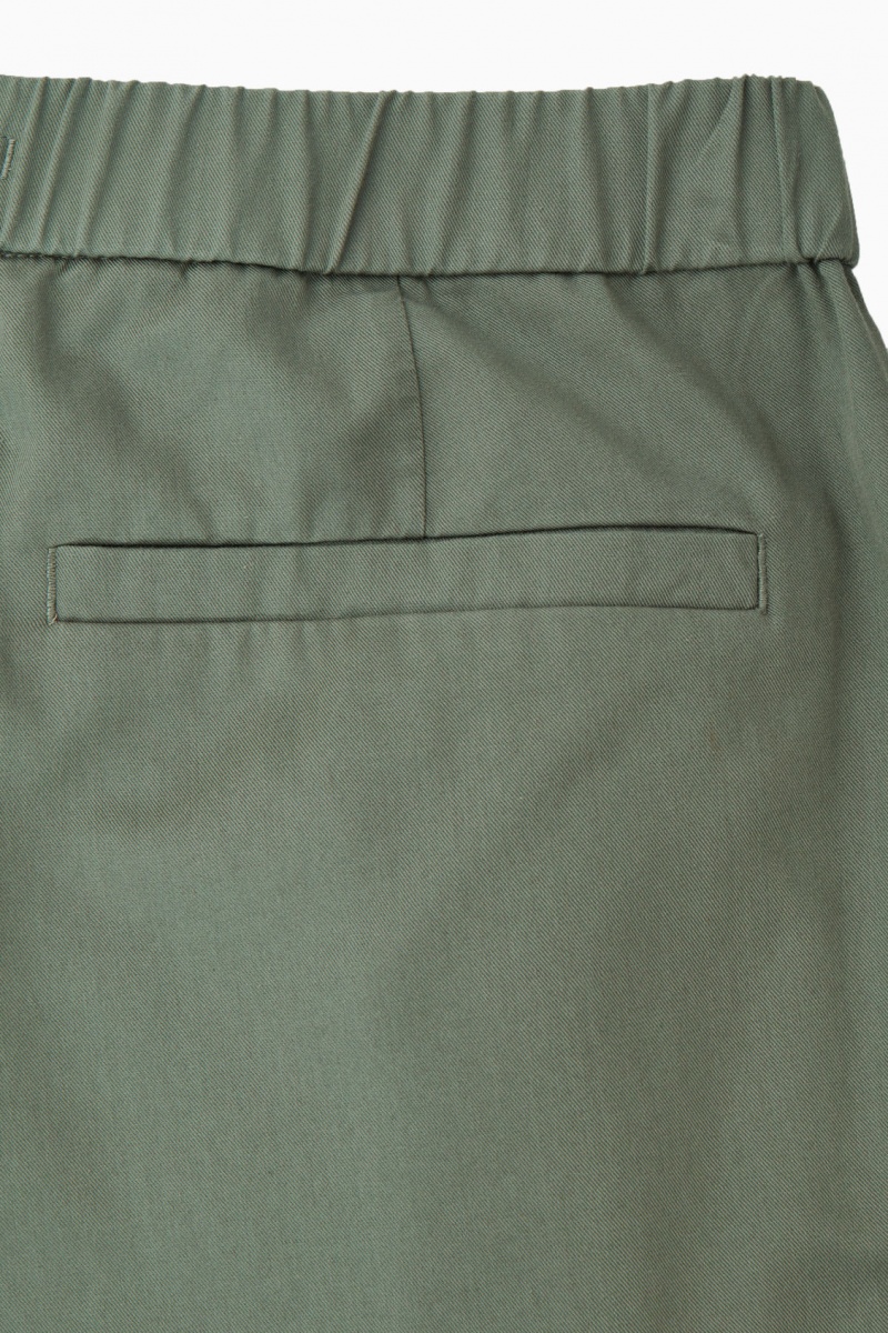 Pánské Kalhoty COS Elasticated Tapered Twill Zelene | ZOUT-68217