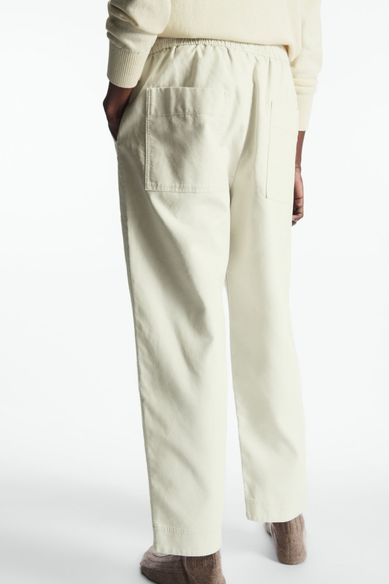 Pánské Kalhoty COS Elasticated Twill Bílé | YZLU-39167