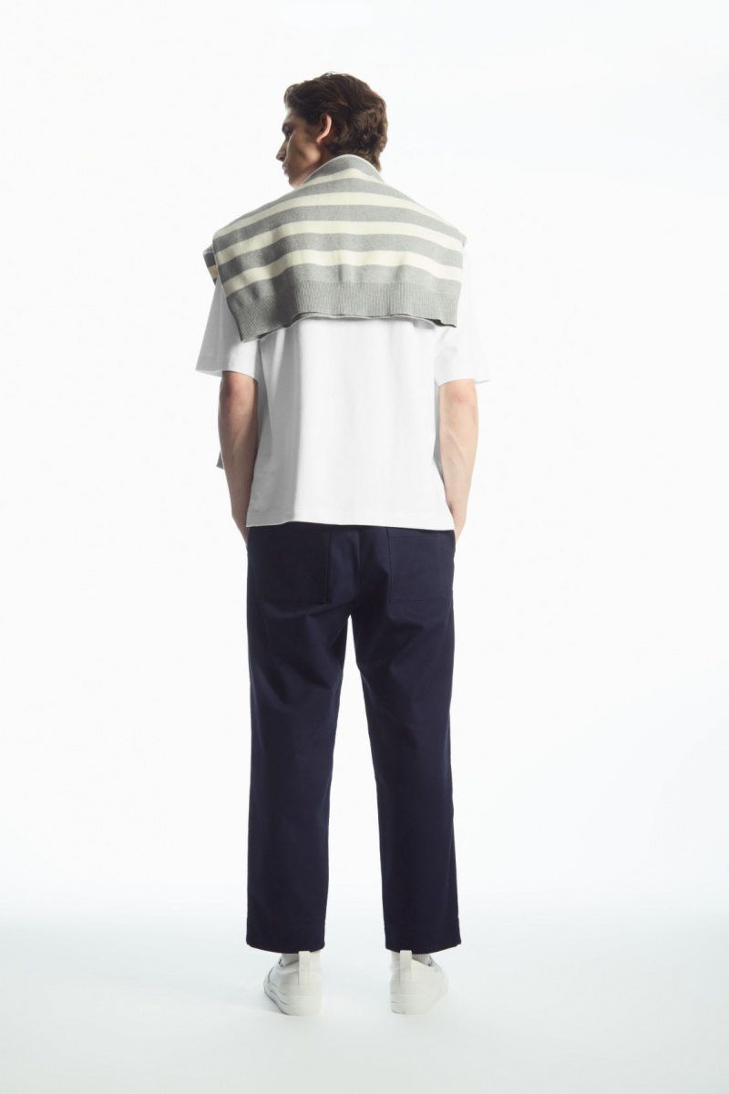 Pánské Kalhoty COS Elasticated Twill Tmavě Blankyt | XLFJ-62937