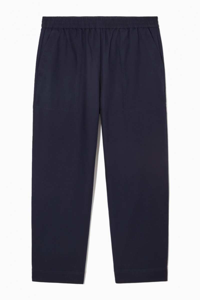 Pánské Kalhoty COS Elasticated Twill Tmavě Blankyt | XLFJ-62937