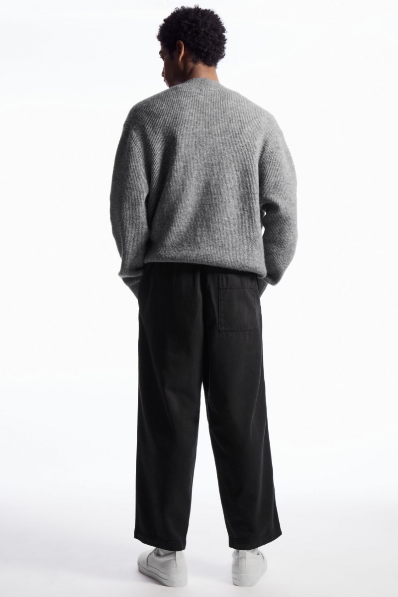 Pánské Kalhoty COS Elasticated Twill Černé | BEFK-89051