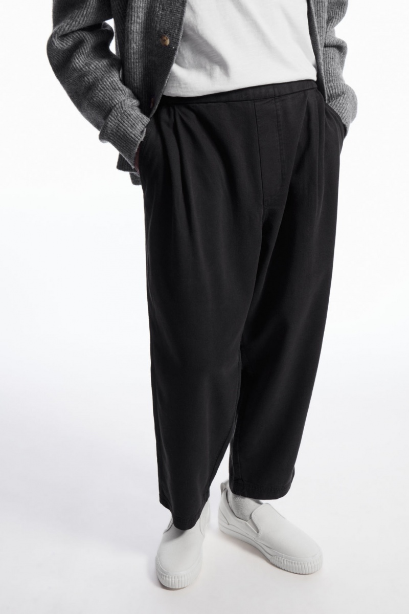 Pánské Kalhoty COS Elasticated Twill Černé | BEFK-89051