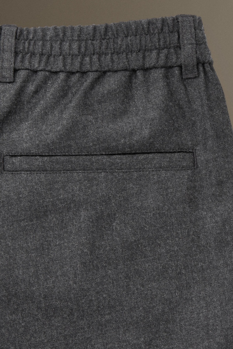 Pánské Kalhoty COS Elasticated Vlna-Flannel Tapered Šedé | ZPDI-80351