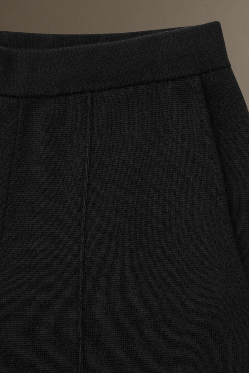 Pánské Kalhoty COS Pletené Merino Vlna Rovný Černé | AGWM-53408