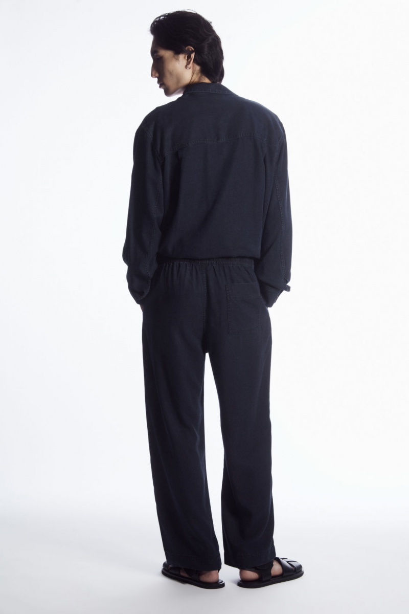 Pánské Kalhoty COS Rovný-Leg Lehké Denim Tmavě Blankyt | IWTH-74362