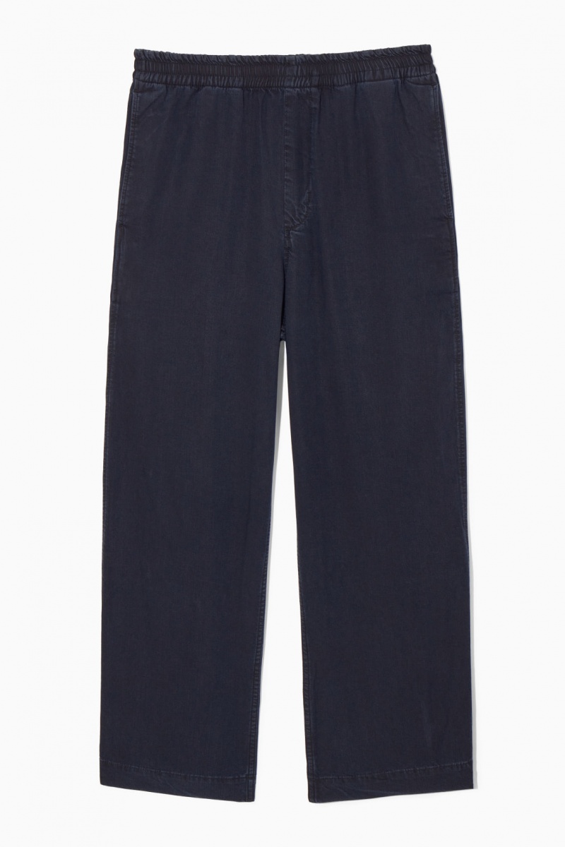 Pánské Kalhoty COS Rovný-Leg Lehké Denim Tmavě Blankyt | IWTH-74362