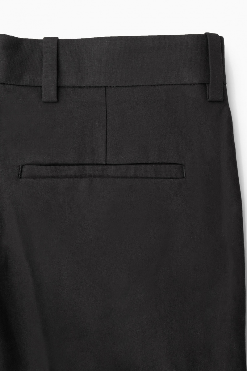 Pánské Kalhoty COS Slim-Leg Tailored Bavlněné Černé | LUMK-26917