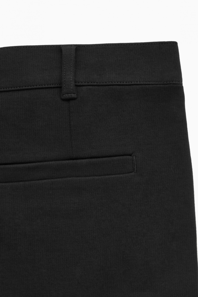 Pánské Kalhoty COS Tapered Bavlněné-Jersey Černé | PBIG-97052
