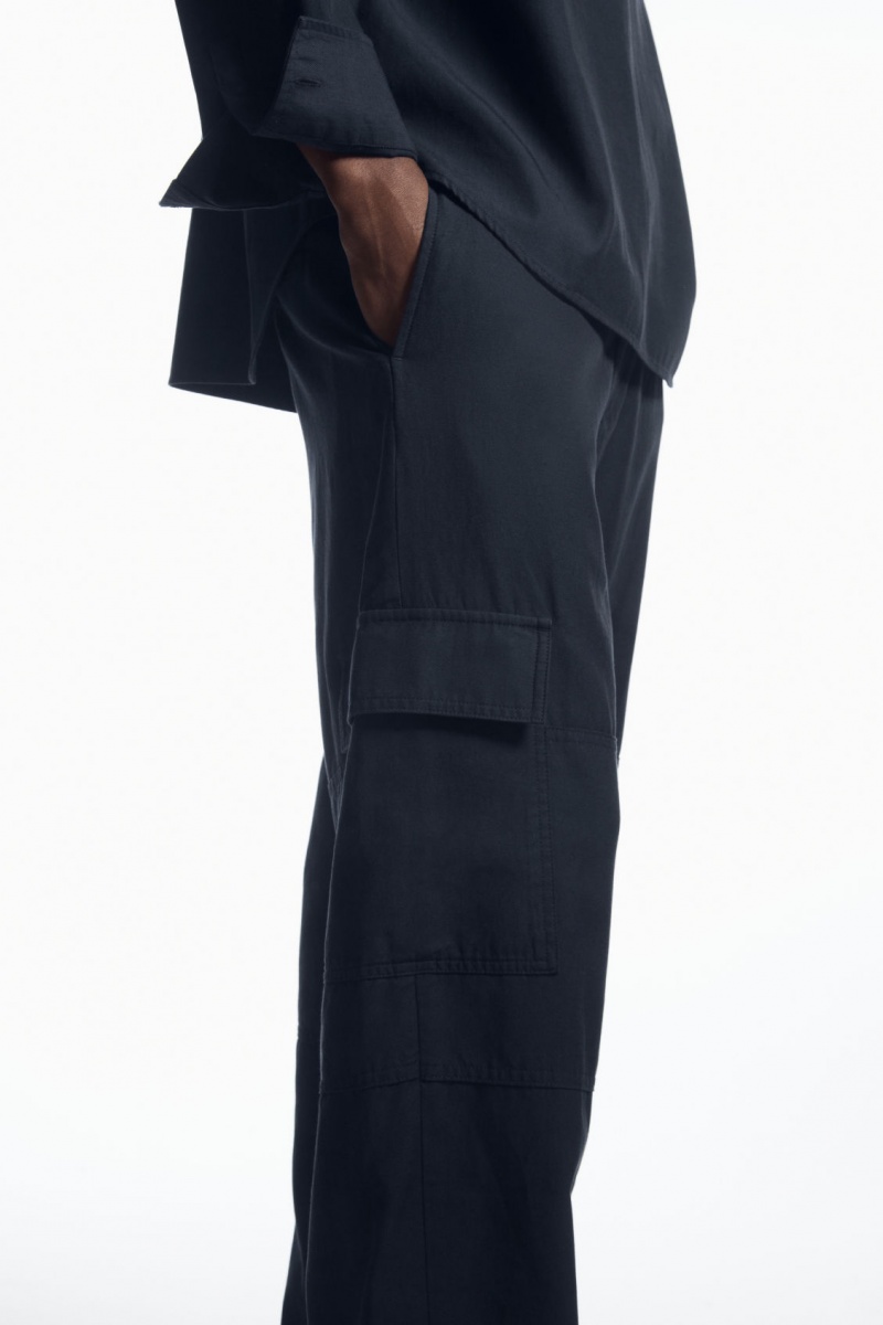 Pánské Kalhoty COS Tapered Utility Tmavě Blankyt | DSFR-41806