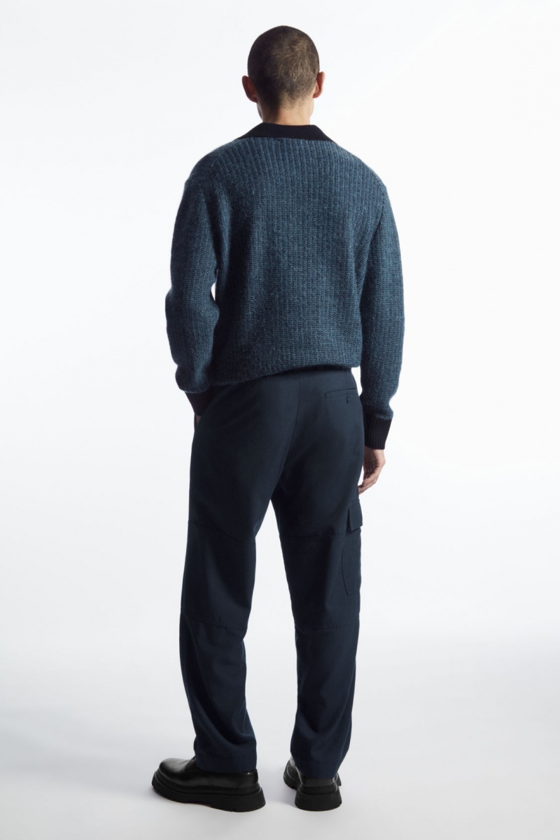 Pánské Kalhoty COS Tapered Utility Tmavě Blankyt | DSFR-41806