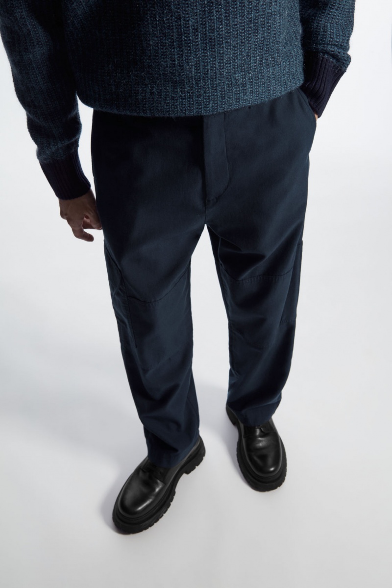 Pánské Kalhoty COS Tapered Utility Tmavě Blankyt | DSFR-41806