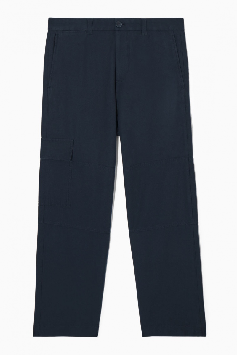 Pánské Kalhoty COS Tapered Utility Tmavě Blankyt | DSFR-41806