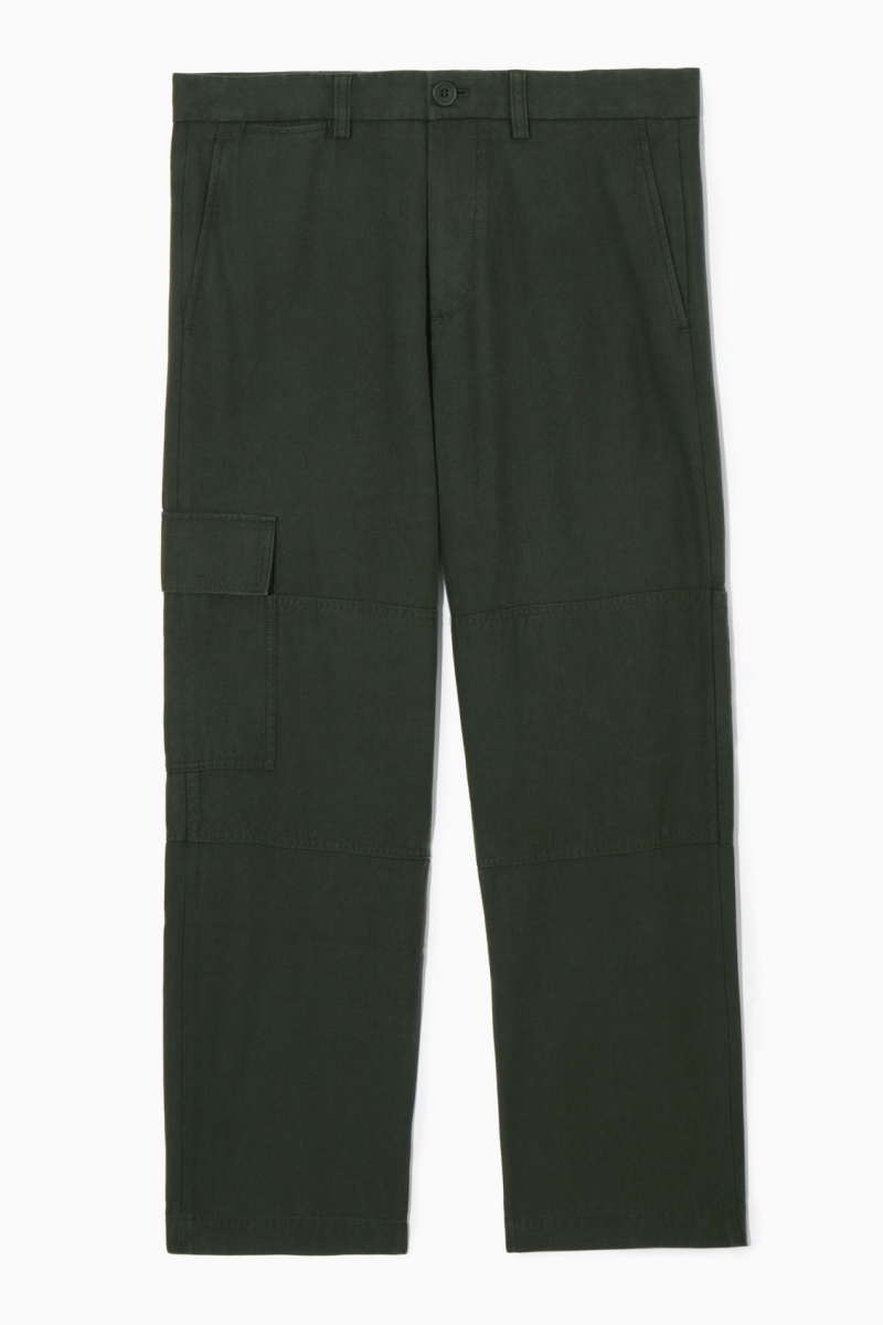 Pánské Kalhoty COS Tapered Utility Tmavě Zelene | RGZY-93126