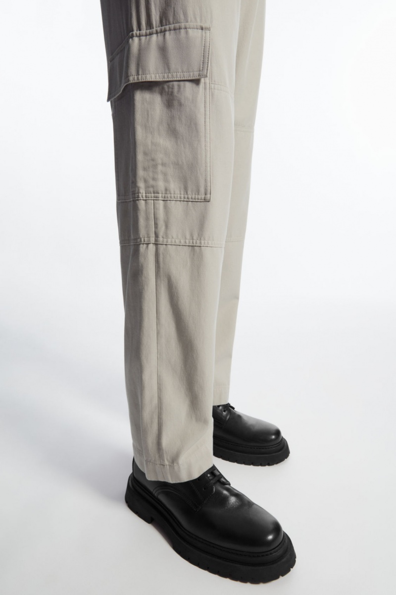 Pánské Kalhoty COS Tapered Utility Šedé | BCUI-24398