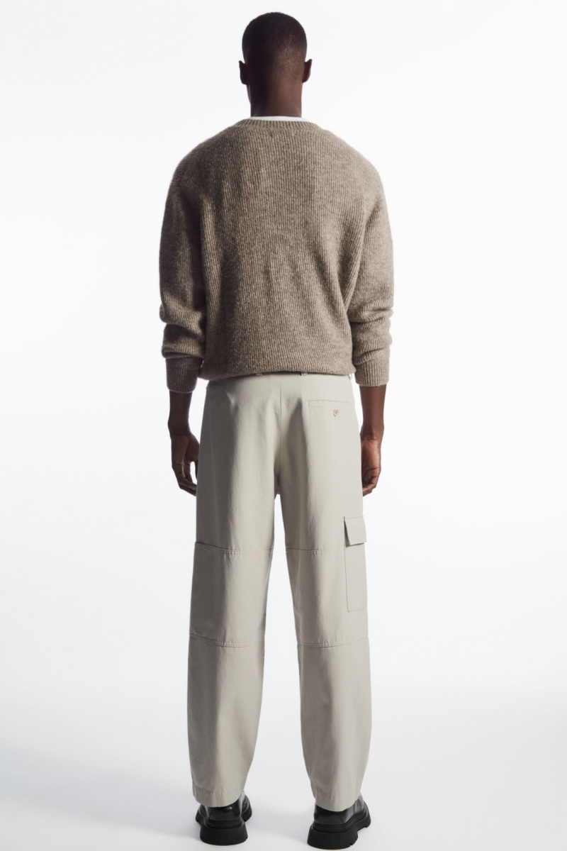 Pánské Kalhoty COS Tapered Utility Šedé | BCUI-24398