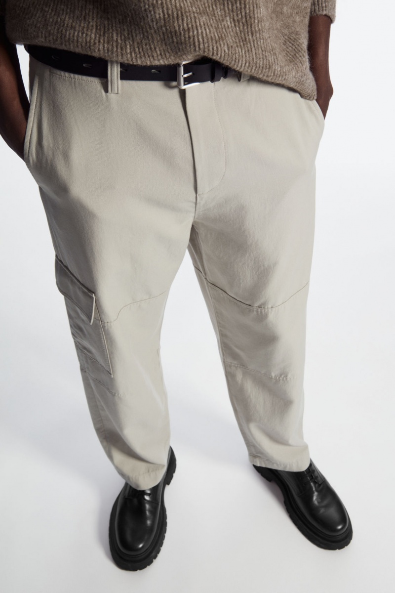 Pánské Kalhoty COS Tapered Utility Šedé | BCUI-24398