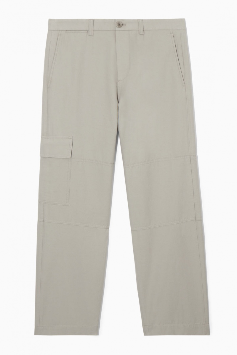 Pánské Kalhoty COS Tapered Utility Šedé | BCUI-24398