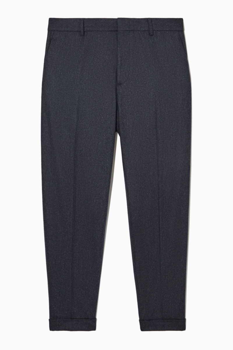 Pánské Kalhoty COS Tapered Vlna Tmavě Blankyt | DBPX-47891