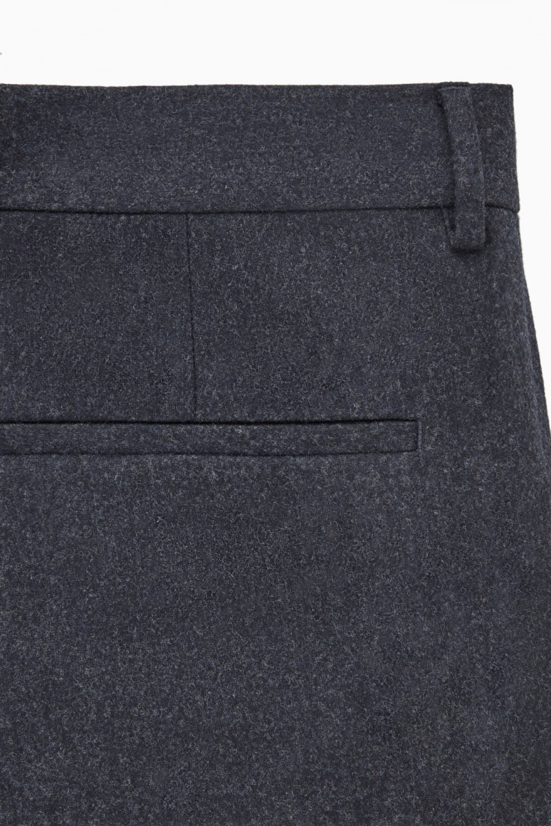 Pánské Kalhoty COS Tapered Vlna Tmavě Blankyt | DBPX-47891