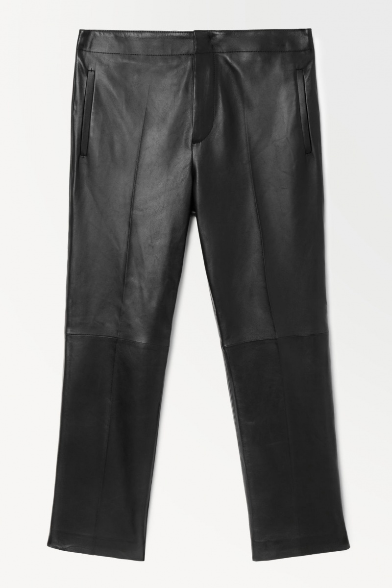 Pánské Kalhoty COS The Tailored Læder Černé | YETC-09342