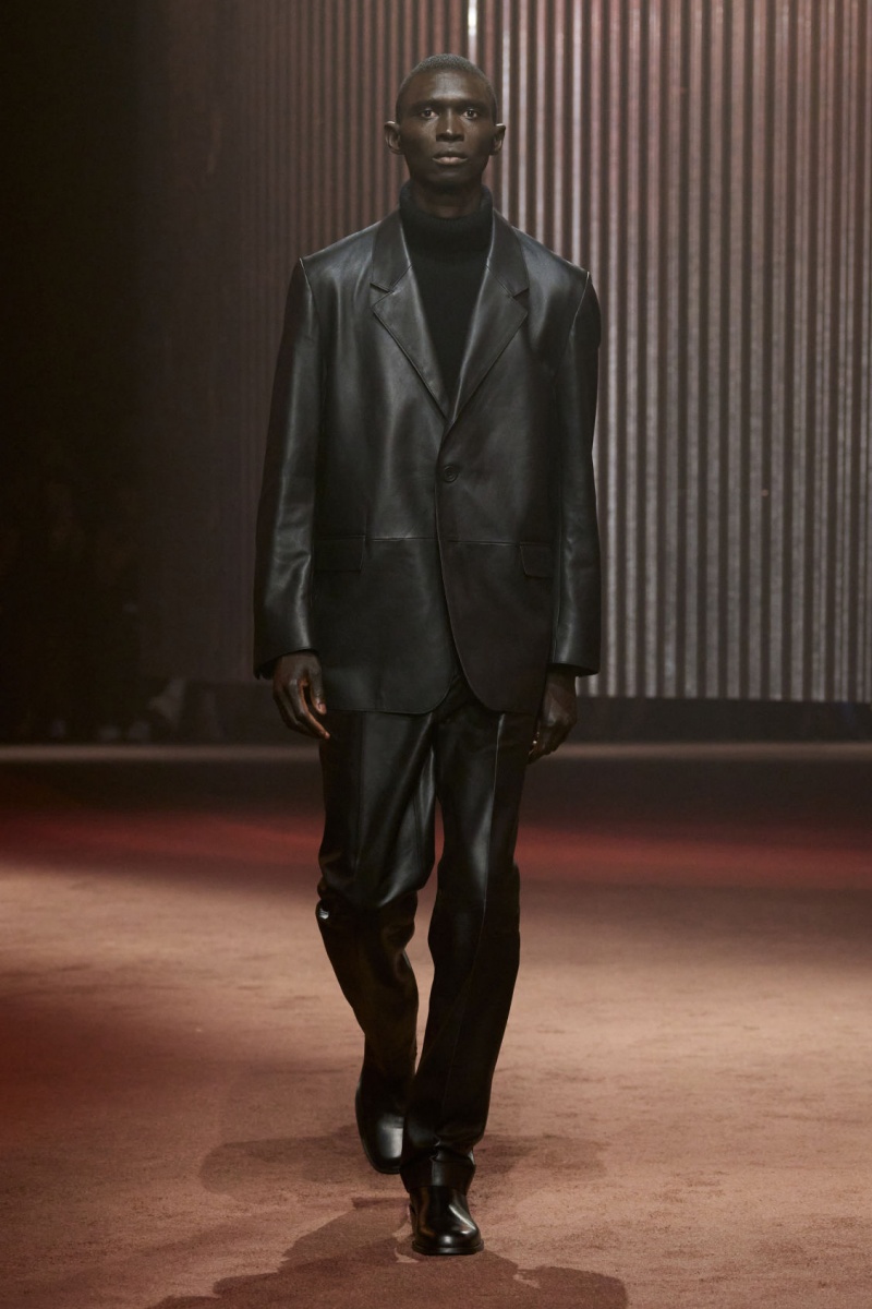 Pánské Kalhoty COS The Tailored Læder Černé | YETC-09342