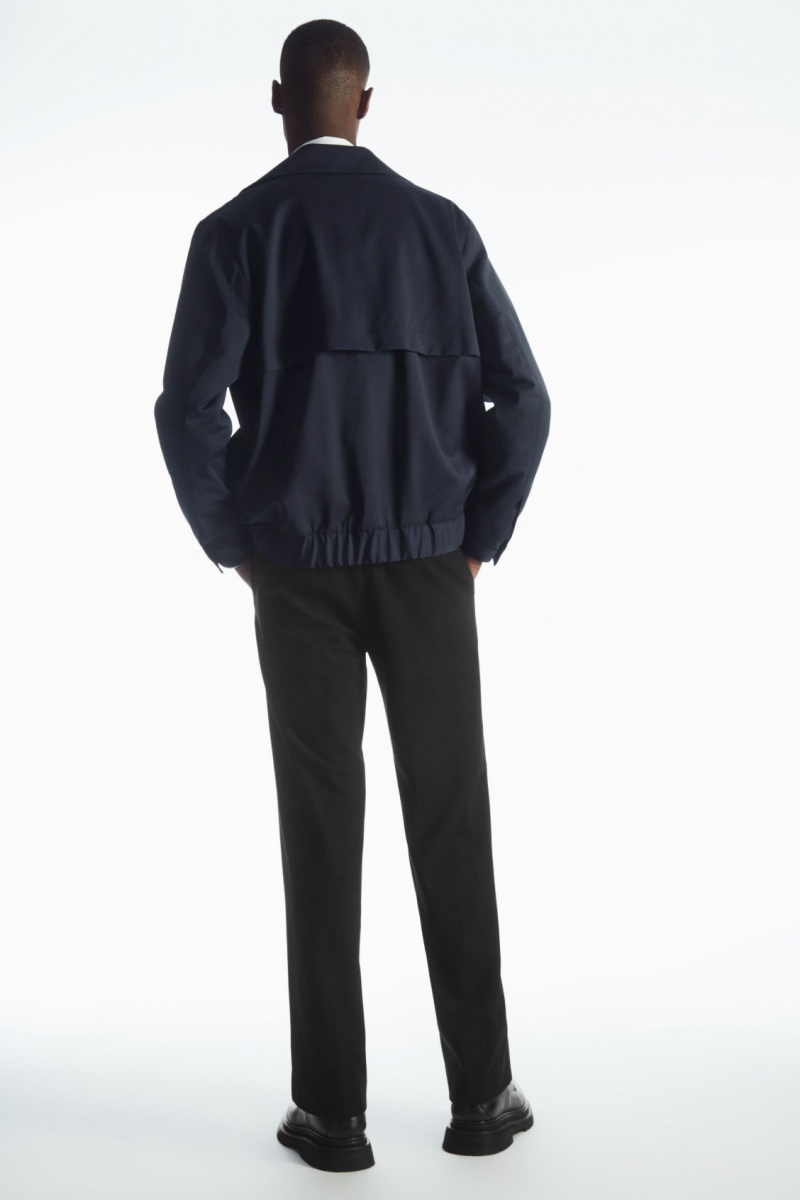 Pánské Kalhoty COS Vlna-Blend Relaxed Tailored Černé | WQND-52763
