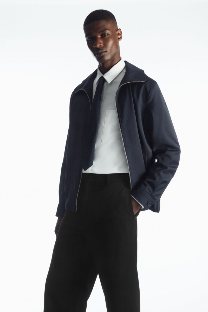 Pánské Kalhoty COS Vlna-Blend Relaxed Tailored Černé | WQND-52763