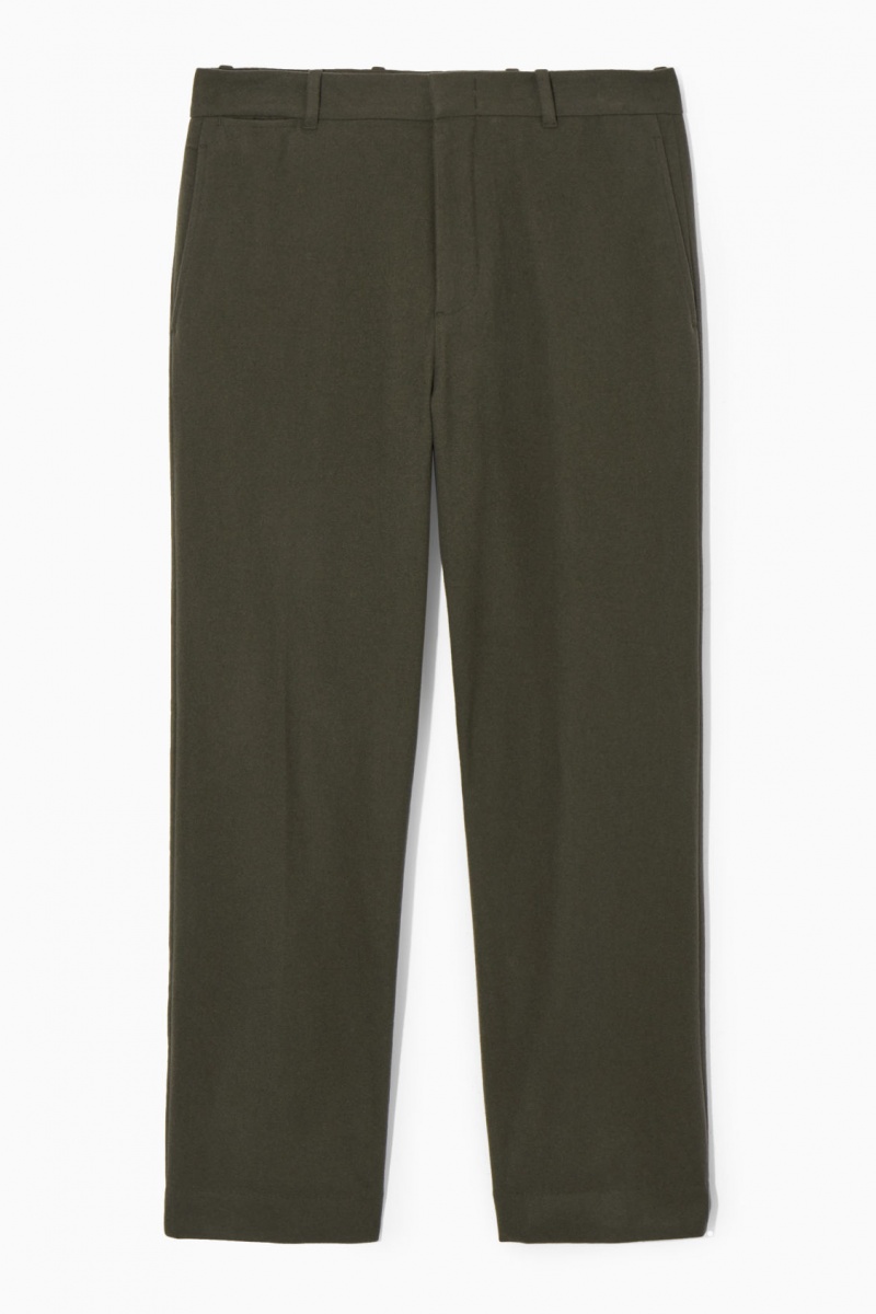 Pánské Kalhoty COS Vlna-Blend Relaxed Tailored Tmavě Zelene | XMPB-12637