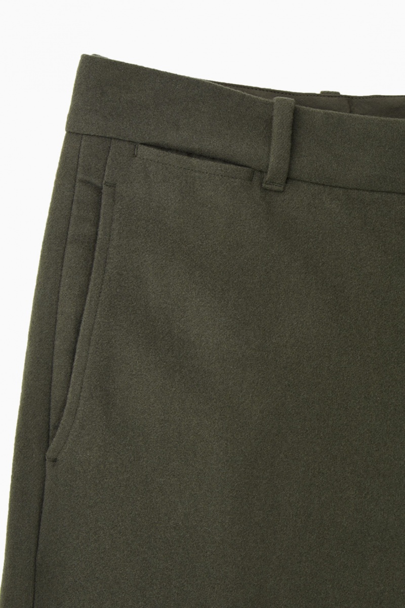 Pánské Kalhoty COS Vlna-Blend Relaxed Tailored Tmavě Zelene | XMPB-12637