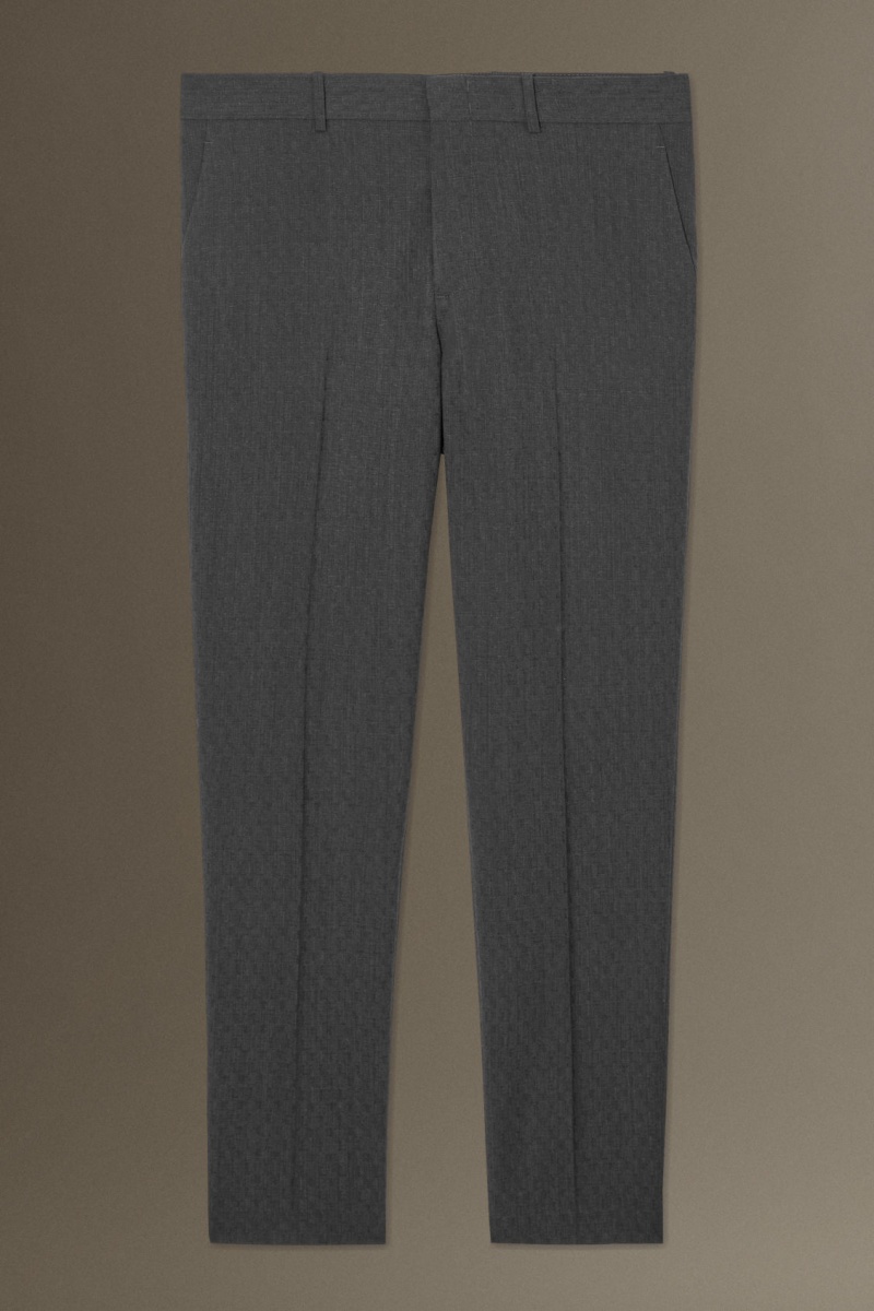 Pánské Kalhoty COS Vlna-Jacquard Slim Šedé | EBGJ-42683
