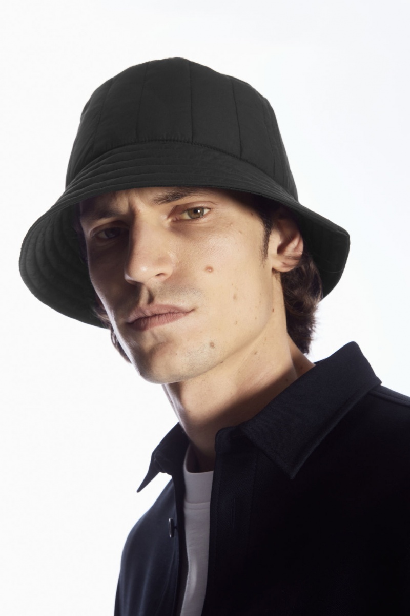 Pánské Klobouky COS Prošívaný Bucket Černé | KRYO-92634
